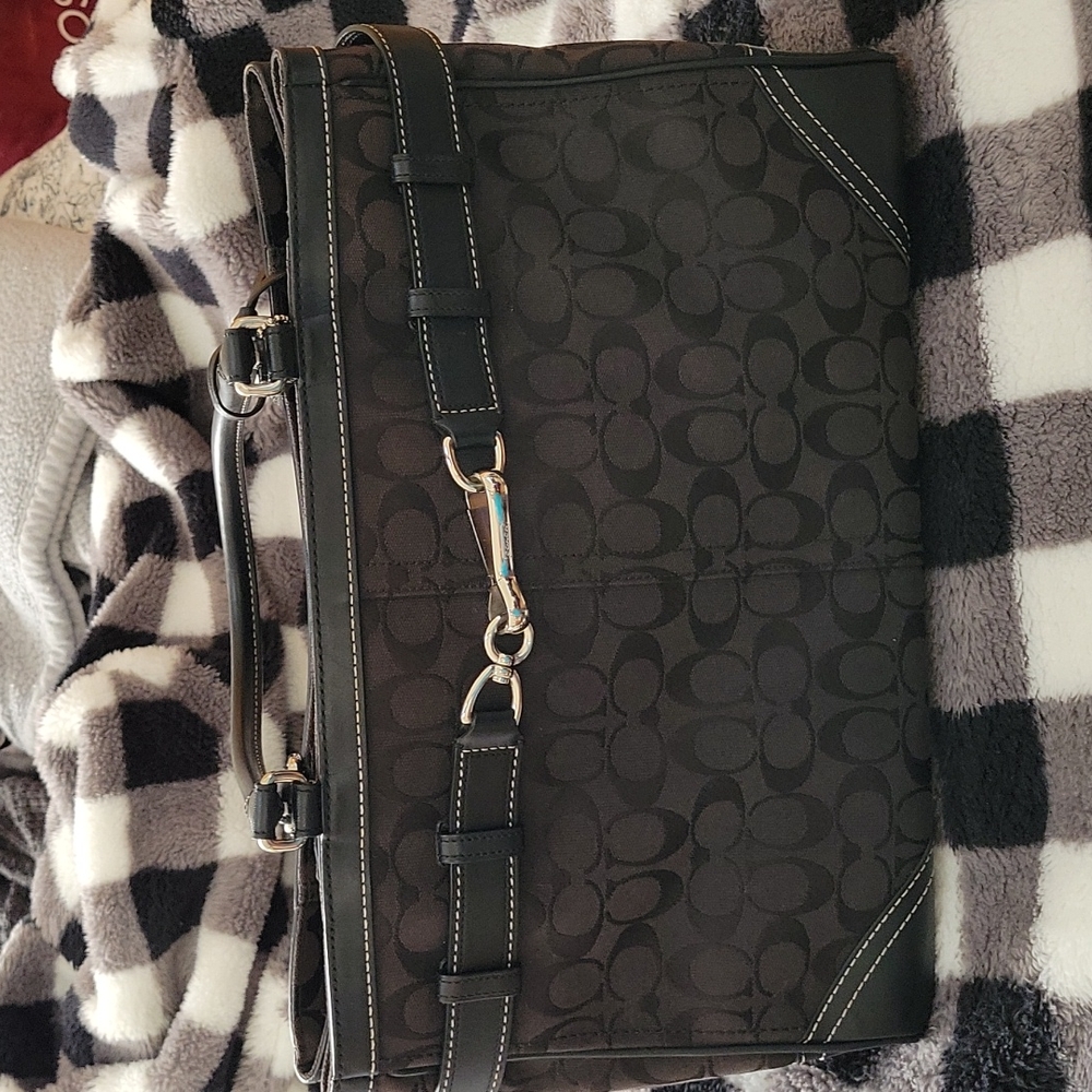 Coach Black and Gray Signature Tote